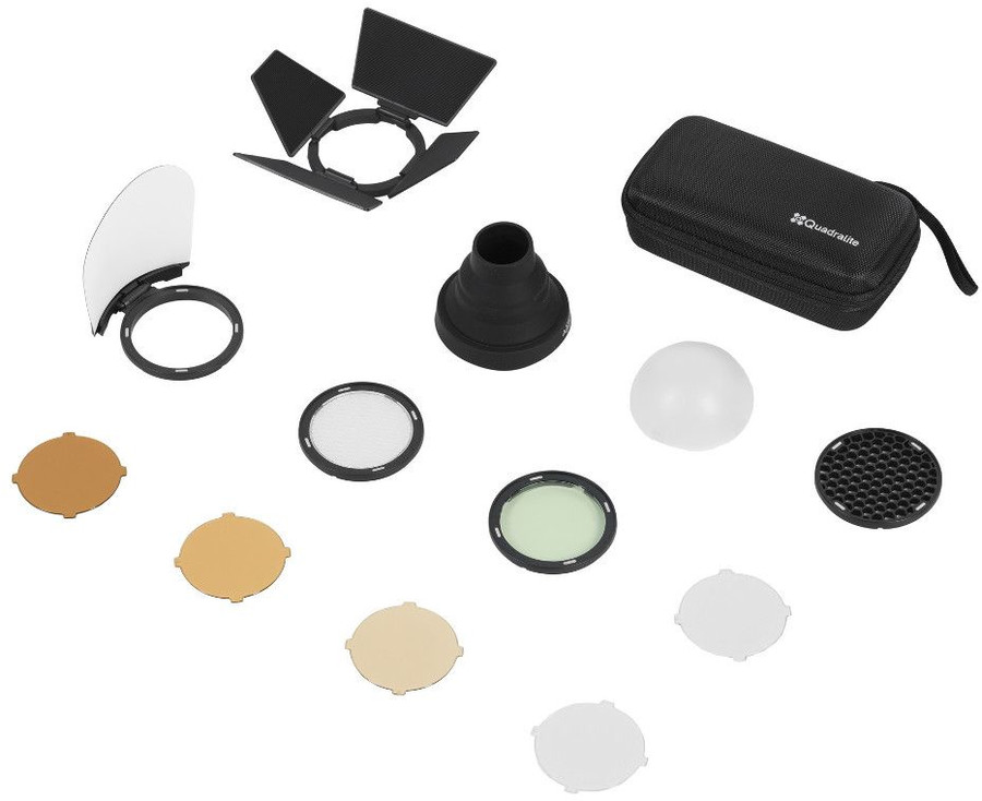 Zestaw akcesoriów Quadralite do lamp Stroboss V1 oraz Reporter 200 TTL (Round Head Accessory Kit)