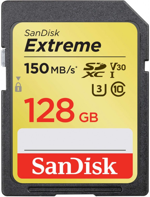 Karta pamięci SanDisk SDXC Extreme 128GB (150MB/s) V30 UHS-I U3