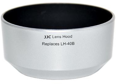 Osłona przeciwsłoneczna do obiektywu Olympus 45mm f/1,8 - zamiennik JJC srebrny (LH-40B)