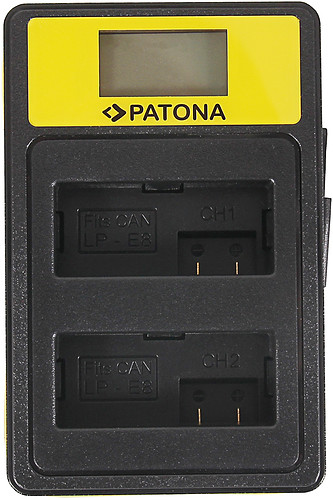 Ładowarka podwójna Patona Dual LCD USB do akumulatorów Canon LP-E8