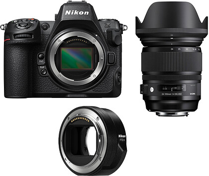 Bezlusterkowiec Nikon Z8 + Nikon adapter FTZ II + Sigma 24-105mm f/4 DG OS HSM Art (Nikon)