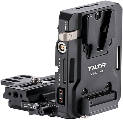 Tilta TA-BTP4K-V-B Mini PD V Mount Battery Plate with Adjustable ARCA Receiver Kit – Black