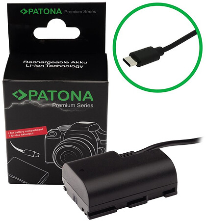 Adapter Patona Dummy USB-C do Canon LP-E6 (9411)