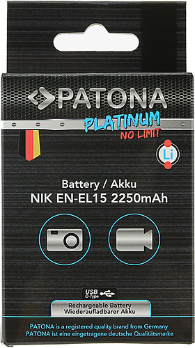 Akumulator Patona zamiennik Nikon EN-EL15 z USB-C Platinium