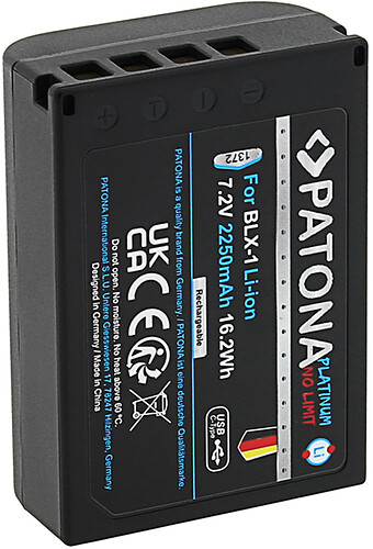 Akumulator Patona zamiennik Olympus BLX-1 z USB-C Platinium