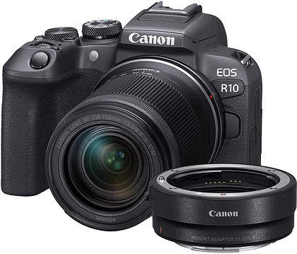Bezlusterkowiec Canon EOS R10 + RF-S 18-150mm f/3.5-6.3 IS STM + Adapter Canon EF-EOS R + Karta Samsung 64GB PRO | promocja Black Friday!