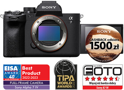 Bezlusterkowiec Sony A7 IV - CASHBACK 1500zł + dobierz Sony CFexpress 160GB Type A + Sony NP-FZ100 za 1zł