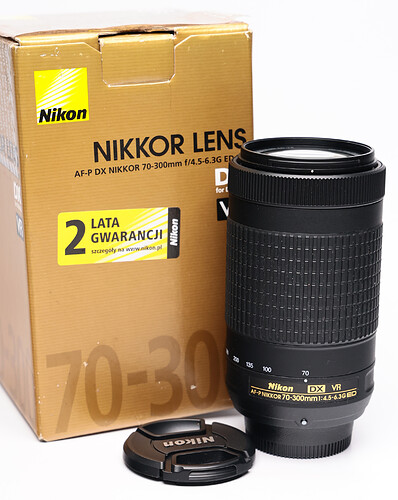 Obiektyw Nikkor AF-P DX 70-300mm f/4,5-6,3 ED VR  - sn:20600288 - Używany