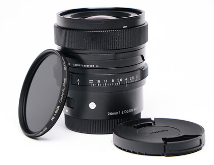 Obiektyw Sigma 24mm f/2 DG DN I Contemporary (Sony E) - sn:55909192 - Używany + filtr polaryzacyjny