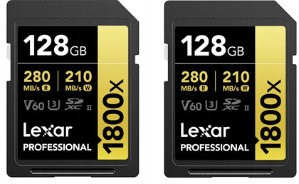 Karta pamięci Lexar SDXC 128GB 1800x (280MB/s) Professional - dwupak | Promocja Black Friday!