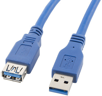 Lanberg Przedłużacz USB 3.0 USB-AM USB-AF 1.8M niebieski (CA-US3E-10CC-0018-B)