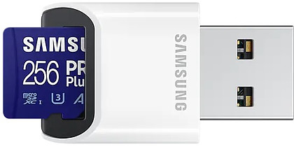 Karta Pamięci Samsung microSDXC 256GB PRO+ (160/120MB/s) + Czytnik (MB-MD256KB/WW)