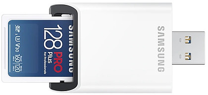 Karta Pamięci Samsung SDXC 128GB PRO+ (160/120MB/s) + Czytnik (MB-SD128KB/WW) | promocja Black Friday!