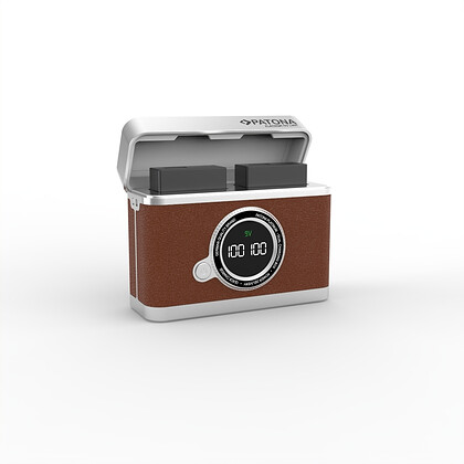 Ładowarka podwójna Patona USB-C Retro do akumulatorów Canon LP-E17  (ładowarka+etui)