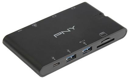 Adapter HUB 6w1 PNY (USB-C na 1 x D-Sub, 1 x HDMI Type A, 1 x RJ-45 (LAN), 2 x USB 3.1 Type A, 1 x USB 3.1 Type C, 1 x SD/microSD)