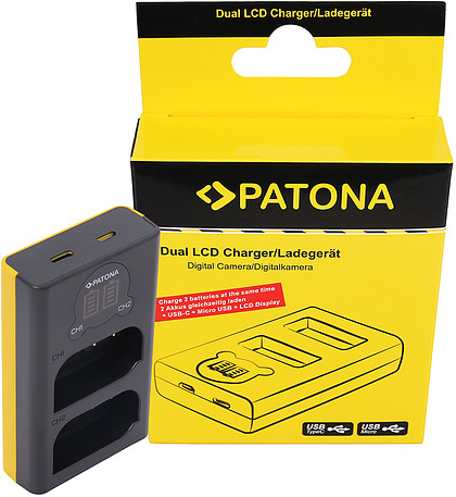 Ładowarka podwójna Patona Dual LCD USB do akumulatorów Panasonic DMW-BLK22