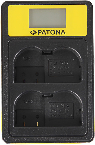 Ładowarka podwójna Patona Dual LCD USB do akumulatorów Nikon EN-EL15