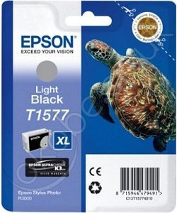 Tusz Epson T1577 Light Black (R3000) - wyprzedaż | promocja Black Friday!