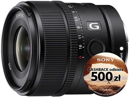Obiektyw Sony E 15mm f/1.4 G SEL15F14G - CASHBACK 500zł + Dodatkowy 1 rok gwarancji w My Sony!