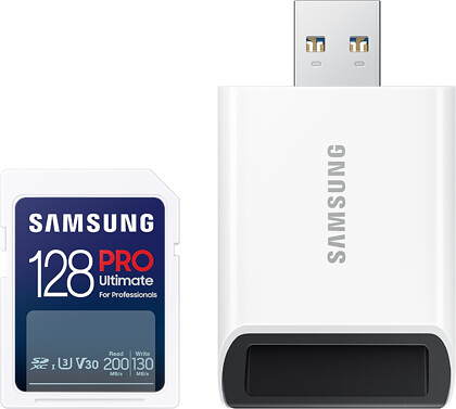 Karta Pamięci Samsung SDXC 128GB PRO Ultimate 2023 (200/130MB/s) + czytnik (MB-SY128SB/WW)
