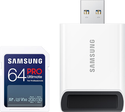 Karta Pamięci Samsung SDXC 64GB PRO Ultimate 2023 (200/130MB/s) + czytnik (MB-SY64SB/WW)