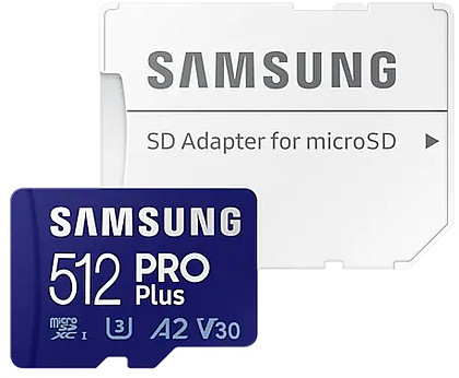 Karta Pamięci Samsung microSDXC 512GB PRO+ (160/120MB/s) + Adapter (MB-MD512KA/EU) | promocja Black Friday!