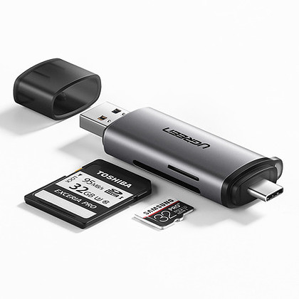 UGREEN 2w1 czytnik kart SD + microSD (szary)