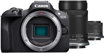 Bezlusterkowiec Canon EOS R100 + RF-S 18-45mm f/4.5-6.3 IS STM + RF-S 55-210mm f/5-7.1 IS STM + Gratis Karta SDXC 128GB Extreme Pro