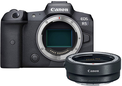 Bezlusterkowiec Canon EOS R5 + Adapter EF-EOS R - Rabat 1500zł z kodem Canon1500 - 3 lata gwarancji producenta - W Zestawie Taniej