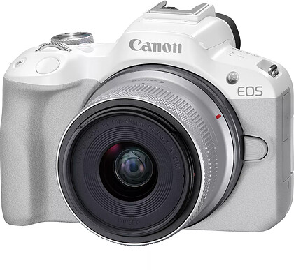Bezlusterkowiec Canon EOS R50 + RF-S 18-45mm f/4.5-6.3 IS STM (biały) - RABAT 200zł Z KODEM CANON200 + Gratis Karta SDXC 128GB Extreme Pro - RATY 0%