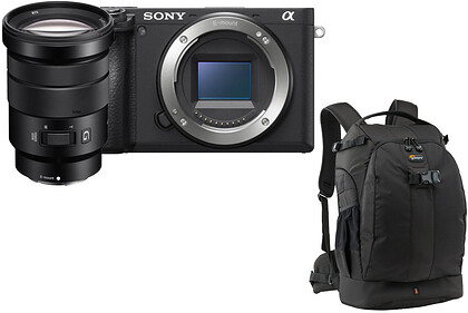 Bezlusterkowiec Sony A6400 + Sony E PZ 18-105mm f/4 + Plecak Lowepro Flipside 500 AW II (czarny)