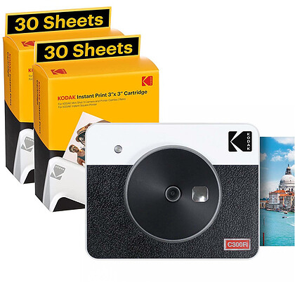 Aparat Kodak Mini Shot 3 Retro White + 2 wkłady (60 zdjęć) - Majowa Promocja!