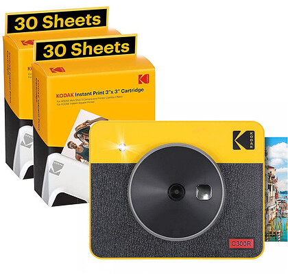 Aparat Kodak Mini Shot 3 Retro Yellow + 2 wkłady (60 zdjęć) - Majowa Promocja!