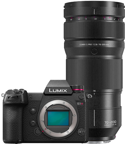 Bezlusterkowiec Panasonic Lumix S1R + Lumix S Pro 70-200mm f/2.8 O.I.S. na aparat