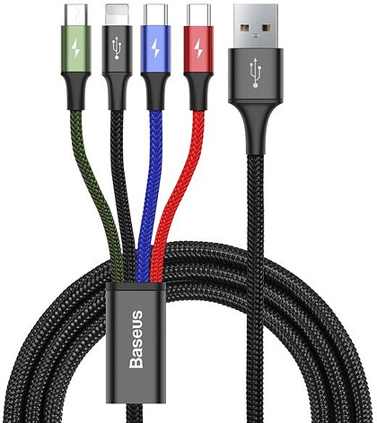 Baseus kabel USB Fast 4w1 2xUSB-C / Lightning / Micro 3,5A 1.2m (CA1T4-B01)