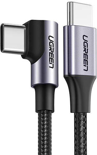 UGREEN Kabel USB-C do USB-C kątowy QC 3.0 PD 3A 60W 1m US255 (50123B)