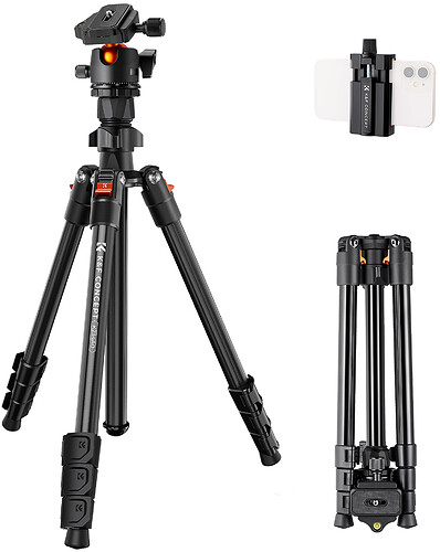 Statyw K&F Concept K234A0 z głowicą kulową BH-28L i uchwytem na telefon