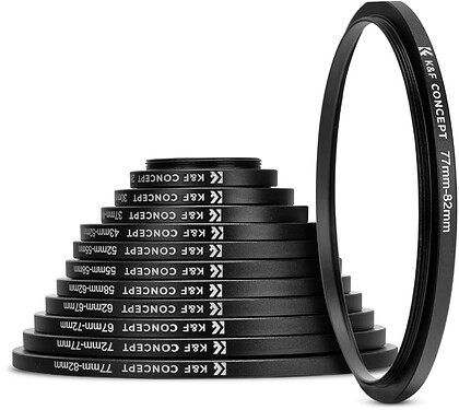 Zestaw pierścieni redukcyjnych do filtrów K&F Concept 11w1